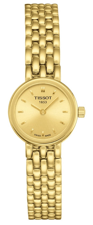 Tissot Lovely Gold Dial Gold Steel Strap Watch For Women - T058.009.33.021.00