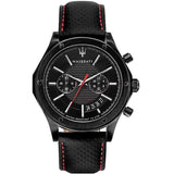 Maserati Circuito Black Dial Black Leather Strap Watch For Men - R8871627004