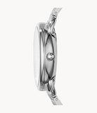 Fossil Tailor Silver Dial Silver Steel Strap Watch for Women - ES3712