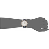 Fossil Tailor White Dial Blue Leather Strap Watch for Women - ES4260