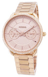 Fossil Tailor Rose Gold Dial Rose Gold Steel Strap Watch for Women - ES4264