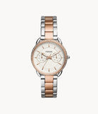 Fossil Tailor White Dial Two Tone Stainless Steel Strap Watch for Women - ES4396