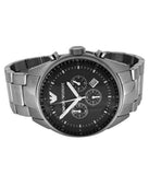 Emporio Armani Sportivo Chronograph Black Dial Silver Stainless Steel Watch For Men - AR0585