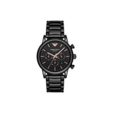 Emporio Armani Luigi Ceramic Chronograph Black Dial Black Strap Watch For Men - AR1509