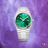 Tissot PRX Green Dial Silver Steel Strap Watch For Men - T137.410.11.091.00