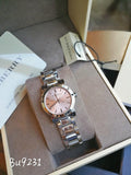 Burberry The City Pink Diamonds Dial Silver Steel Strap Watch for Women - BU9231