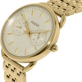 Fossil Tailor Gold Dial Gold Stainless Steel Strap Watch for Women - ES3714