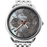 Fossil Tailor Black Mother of Pearl Dial Silver Steel Strap Watch for Women - ES3911