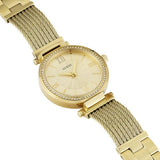 Guess Soho Champagne Dial Stainless Steel Mesh Bracelet Watch For Women - W0638L2
