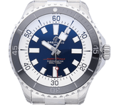 Breitling Superocean Automatic 44mm Blue Dial Silver Steel Strap Watch for Men - A17376211C1A1