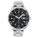 Tag Heuer Aquaracer Calibre 16 Day-Date Black Dial Silver Steel Strap Watch for Men - CAY211A.BA0927