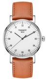 Tissot T Classic Everytime Large White Dial Brown Leather Strap Watch For Men - T109.610.16.037.00