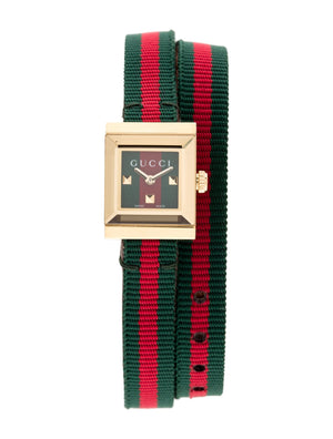 Gucci G-Frame Multicolored Dial Two Tone Nylon Strap Watch For Women - YA128527