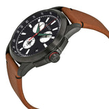 Gucci G-Timeless Chronograph Black Dial Brown Leather Strap Watch For Men - YA126271