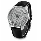 Gucci G Timeless Eryx Silver Dial Black Leather Strap Watch For Men - YA126338