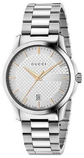 Gucci G Timeless Silver Dial Silver Steel Strap Unisex Watch