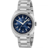 Gucci GG2570 Blue Dial Silver Steel Strap Watch For Men - YA142303