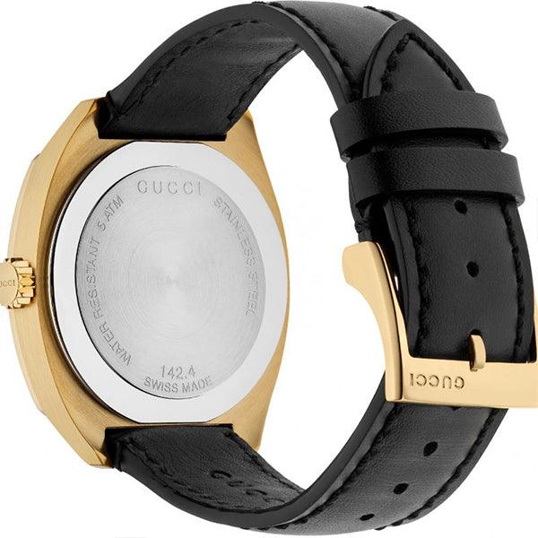 Gucci GG2570 Black Dial Black Leather Strap Watch For Women - YA142408