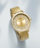 Guess Willow Two Tine Dial Gold Mesh Bracelet Watch For Women - W0836L3