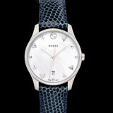 Gucci G-Timeless Signature Mother of Pearl Star Dial Blue Watch For Women - YA126588
