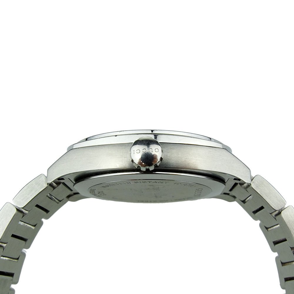 Gucci GG2570 Black Dial Silver Steel Strap Watch For Men - YA142301