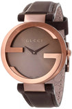 Gucci Interlocking Brown Dial Brown Leather Strap Watch For Women - YA133309