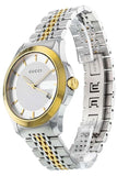 Gucci G Timeless Silver Dial Two Tone Steel Strap Watch For Men - YA126409