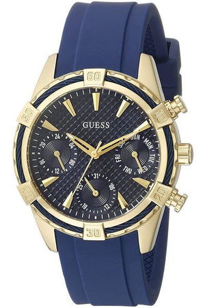 Guess Catalina Blue Gold Tone Blue Silicone Strap Watch For Women - W0562L2