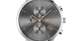 Hugo Boss Integrity Grey Dial Silver Mesh Bracelet Watch for Men - 1513807