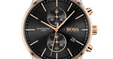 Hugo Boss Associate Chronograph Black Dial Two Tone Steel Strap Watch for Men - 1513840