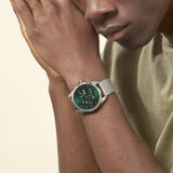 Hugo Boss Skymaster Green Dial Silver Mesh Bracelet Watch for Men - 1513938