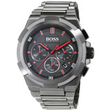 Hugo Boss Supernova Grey Dial Grey Steel Strap Watch for Men - 1513361