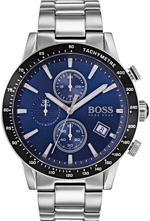 Hugo Boss Rafale Quartz Blue Dial Silver Steel Strap Watch for Men - 1513510