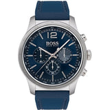 Hugo Boss Professional Chronograph Blue Dial Blue Silicone Strap Watch for Men - 1513526