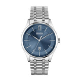 Hugo Boss Officer Chronograph Blue Dial Silver Steel Strap Watch for Men - 1513615