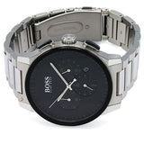 Hugo Boss Peak Black Dial Silver Steel Strap Watch for Men - 1513762