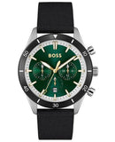 Hugo Boss Santiago Green Dial Black Nylon Strap Watch for Men - 1513936