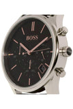 Hugo Boss Time One Black Dial Brown Leather Strap Watch for Men - 1513448