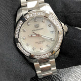 Tag Heuer Aquaracer Diamonds White Mother of Pearl Dial Silver Steel Strap Watch for Women - WBD1315.BA0740