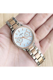 Fossil Tailor White Dial Two Tone Stainless Steel Strap Watch for Women - ES4396