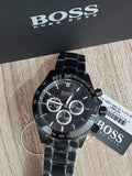 Hugo Boss Ikon Chronograph Black Dial Black Steel Strap Watch for Men - 1512961