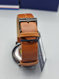 Tommy Hilfiger Hunter Black Dial Brown Leather Strap Watch for Men - 1791604