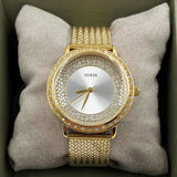 Guess Willow Two Tine Dial Gold Mesh Bracelet Watch For Women - W0836L3