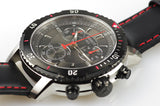 Tissot T Sport PRS 200 Chronograph Grey Dial Black Leather Strap Watch For Men - T067.417.26.051.00