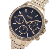 Hugo Boss Hera Blue Dial Gold Steel Strap Watch for Women - 1502566