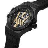 Maserati Potenza Skeleton Limited Edition Black Dial Black Leather Strap Watch For Men - R8821108027