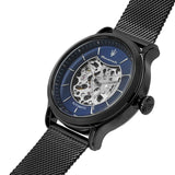 Maserati Epoca Automatic Skeleton Blue Dial Mesh Bracelet Watch For Men - R8823118002