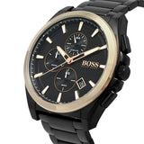 Hugo Boss Grandmaster Black Dial Black Steel Strap Watch for Men  - 1513885