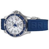 Breitling Superocean II Automatic 42mm White Dial Blue Rubber Strap Watch for Men - A17366D81A1S2