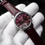 Tissot Carson Premium Lady Maroon Dial Maroon Leather Strap Watch For Women - T122.210.16.373.00